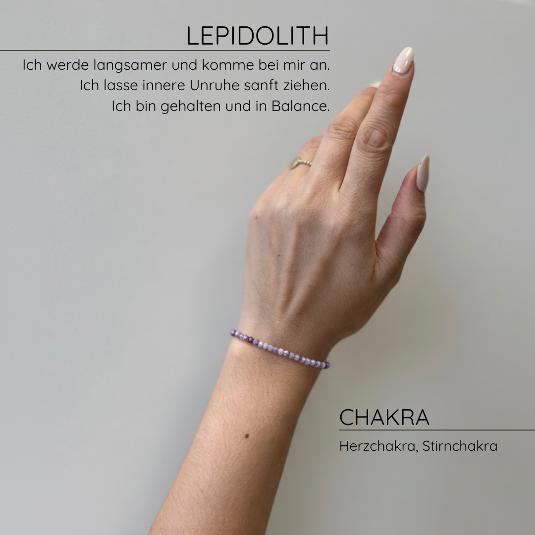Pure Lepidolith Kugelarmband facettiert