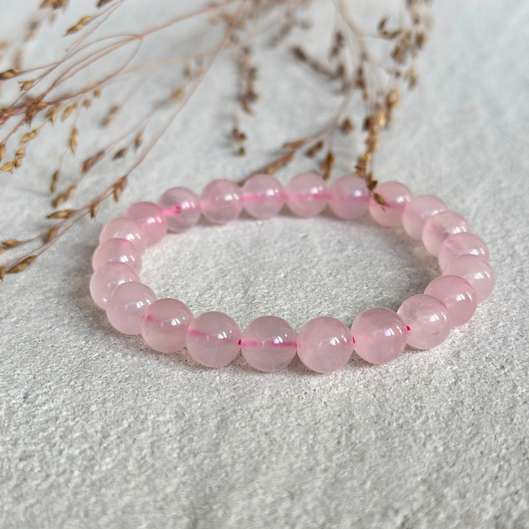 Rosenquarz Kugelarmband aus Brasilien I 8mm