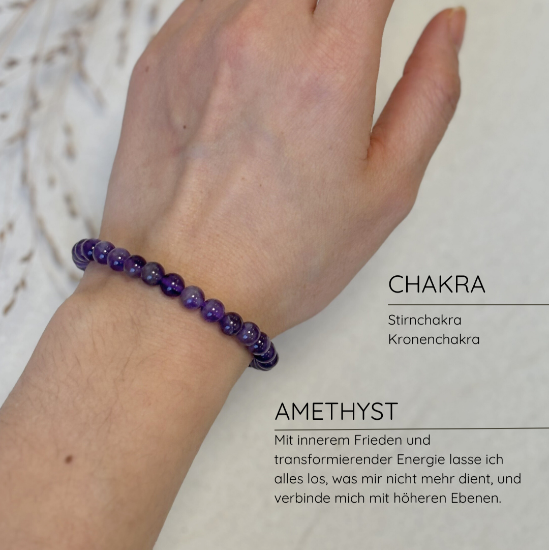 Amethyst Kugelarmband in A+ Qualität aus Brasilien | 6mm