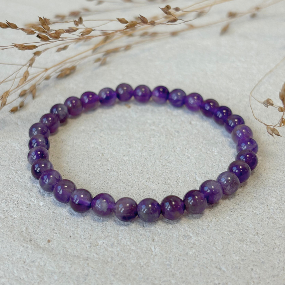 Amethyst Kugelarmband in A+ Qualität aus Brasilien | 6mm