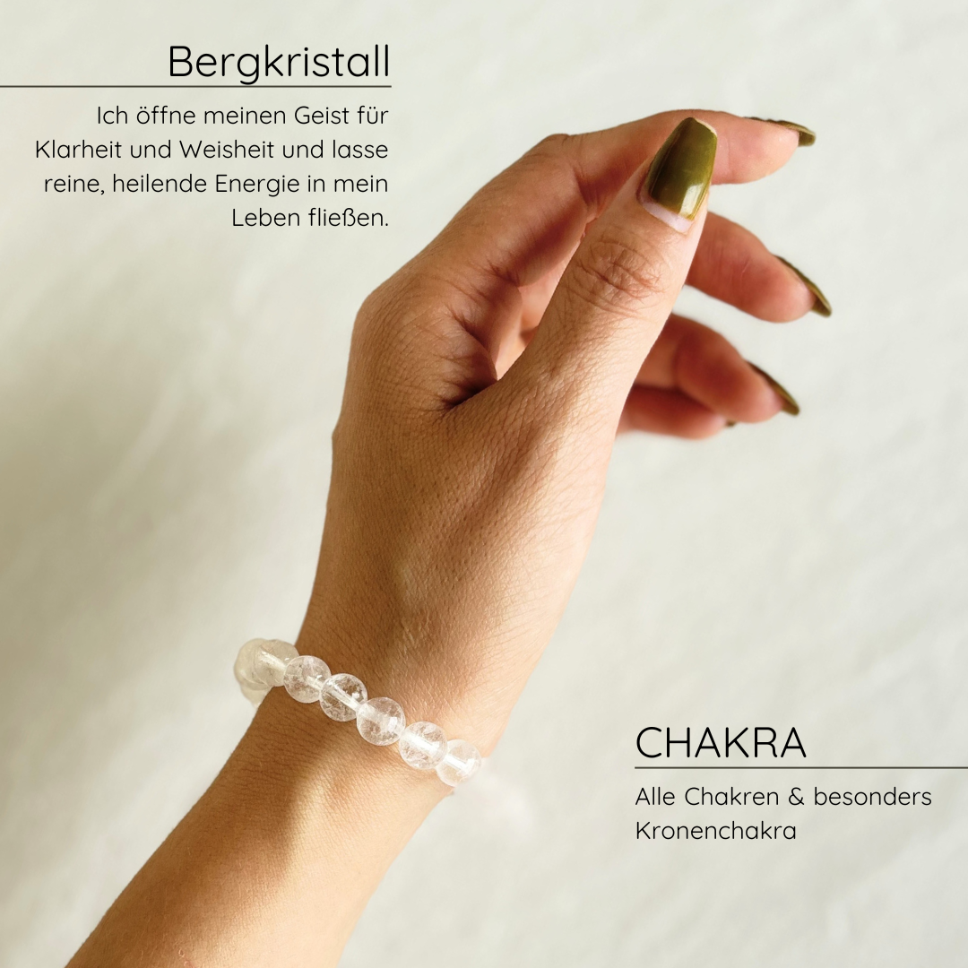 Bergkristall Kugelarmband aus Brasilien in AA Qualität