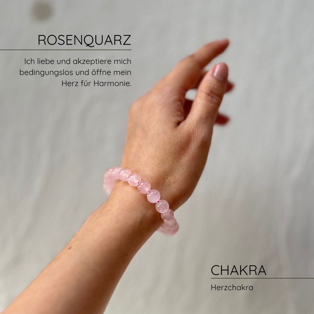 Rosenquarz Kugelarmband aus Brasilien I 8mm