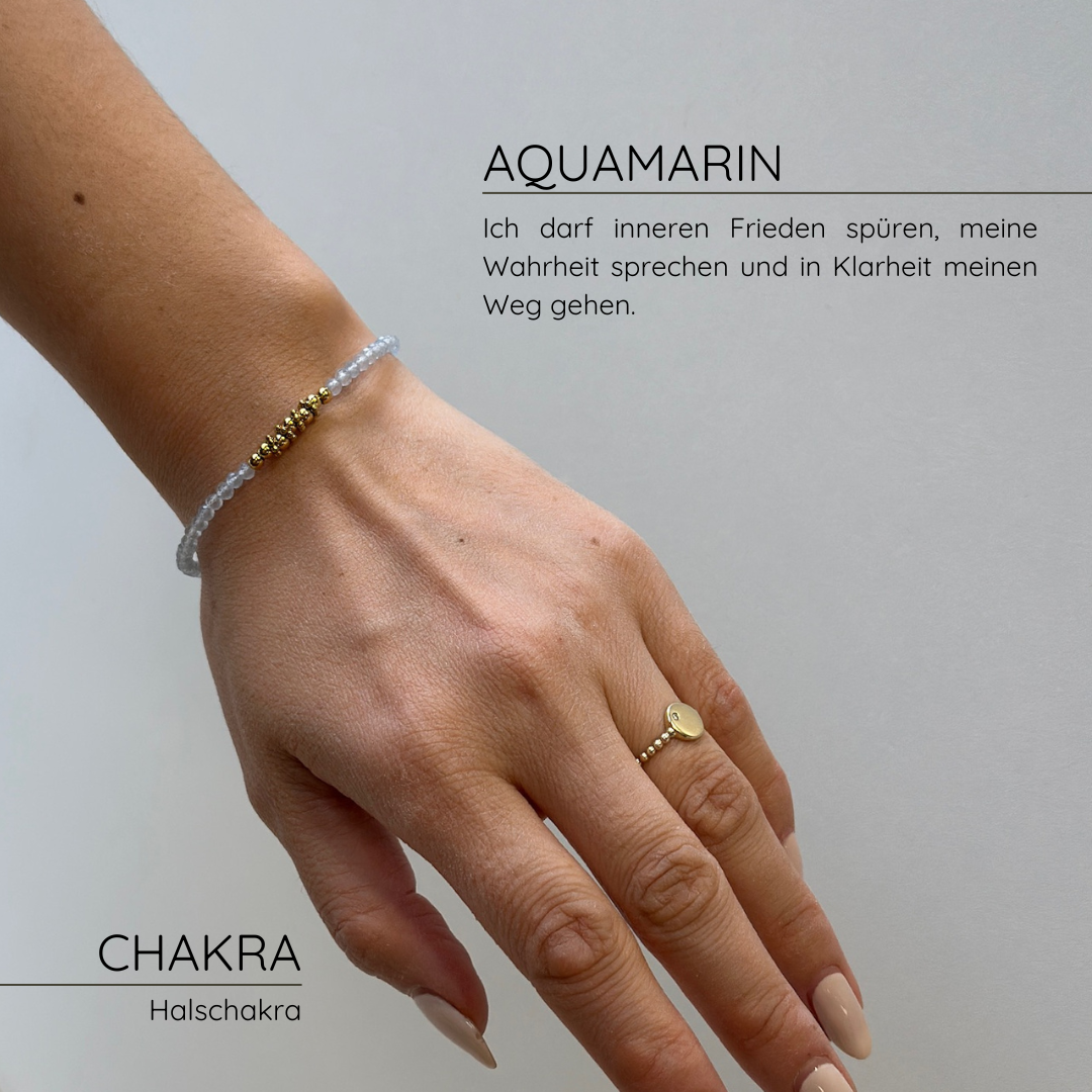 Halo Aquamarin AA Armband I 3mm