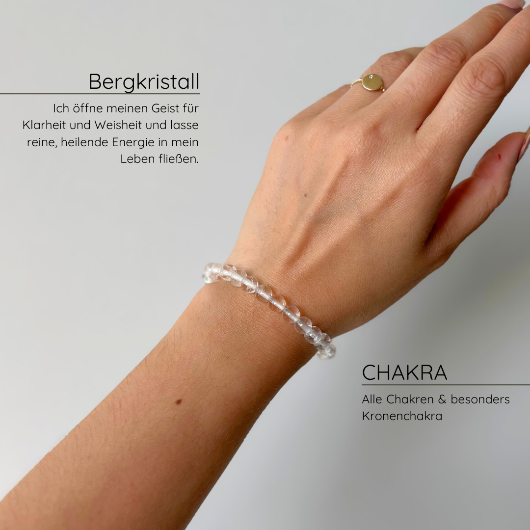 Bergkristall Kugelarmband aus Brasilien in AA Qualität I 6mm
