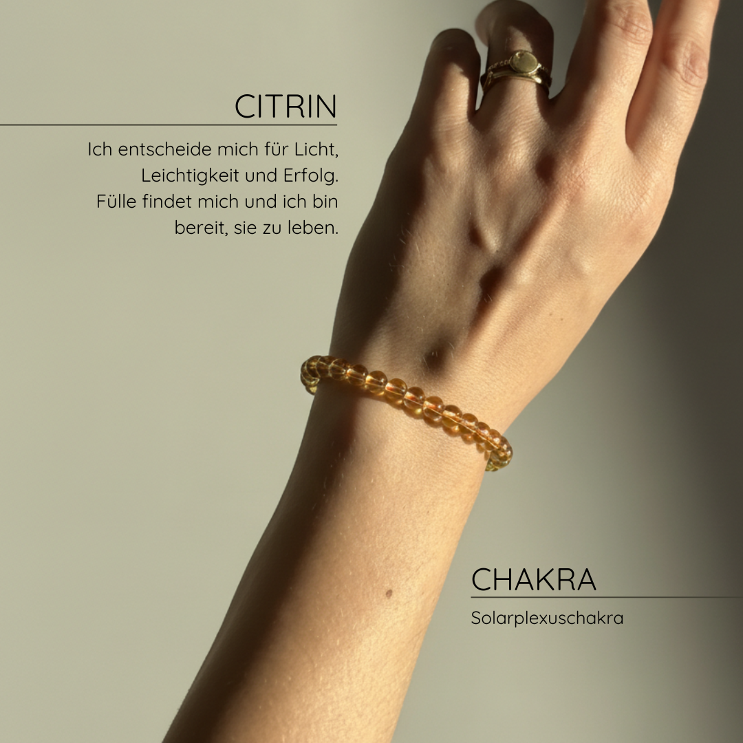Pure Citrin (gebrannt) Kugelarmband I AAA Reinheit