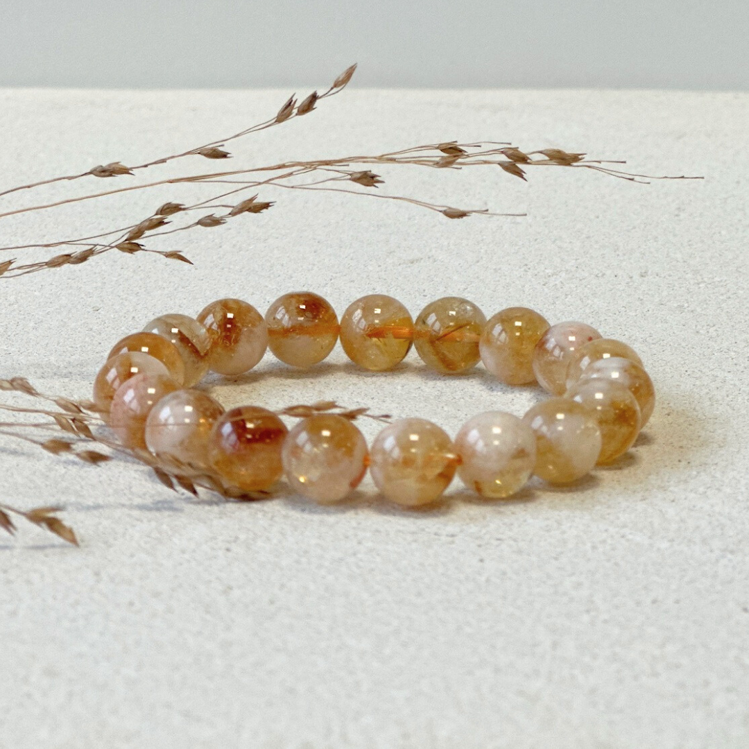 Citrin (gebrannt) Kugelarmband I 10mm