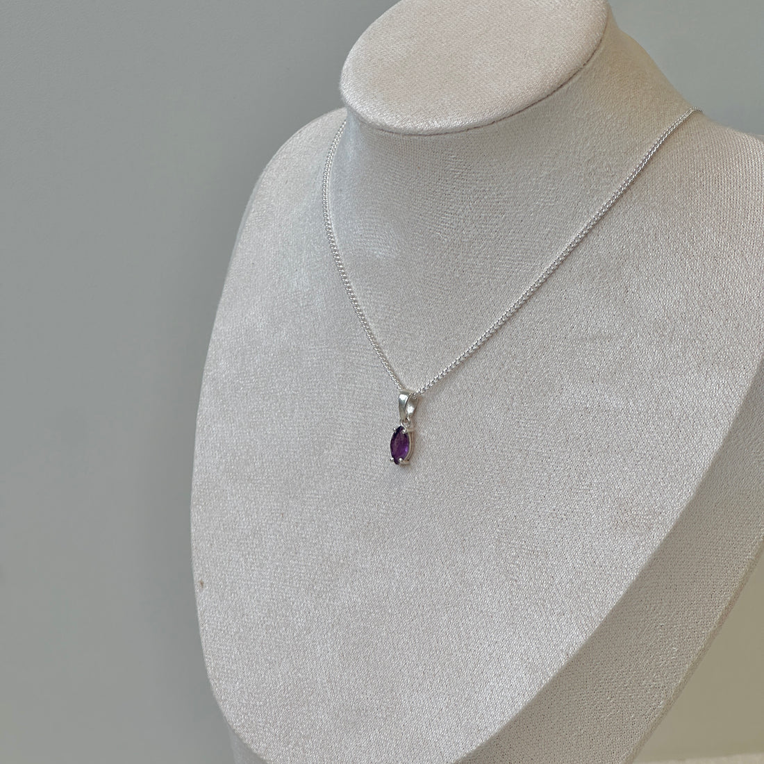 Amethyst 925er Silberkette dunkel