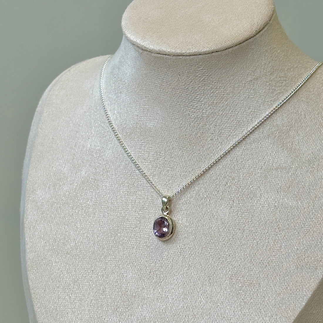 Amethyst 925er Silberkette hell