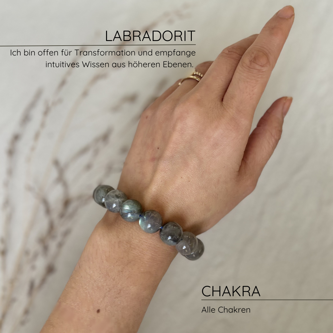 Elegantes Labradorit Armband aus natürlichen Heilsteinen – Schutz und Stärkung der Intuition