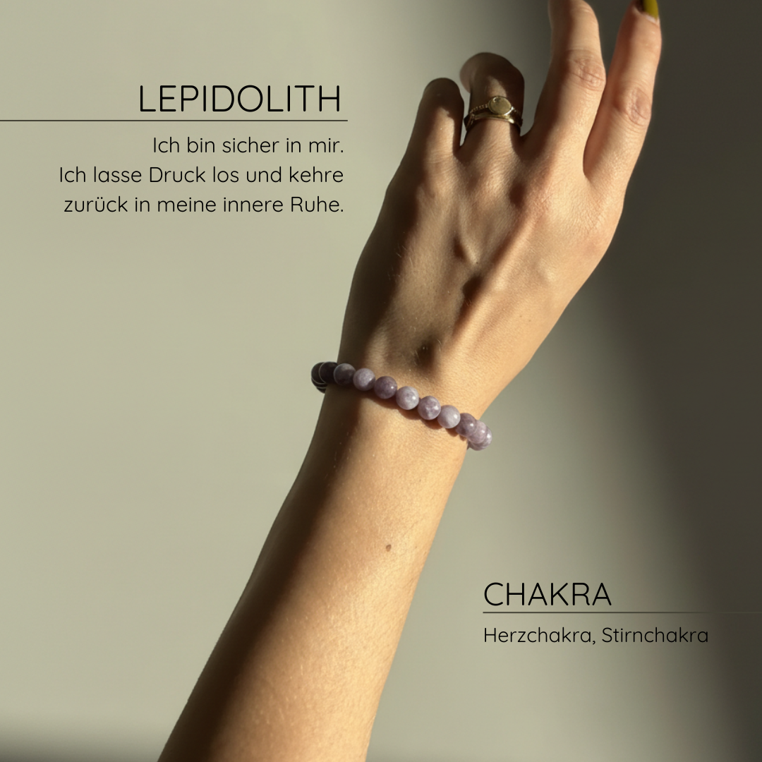 Pure Lepidolith Kugelarmband aus Brasilien