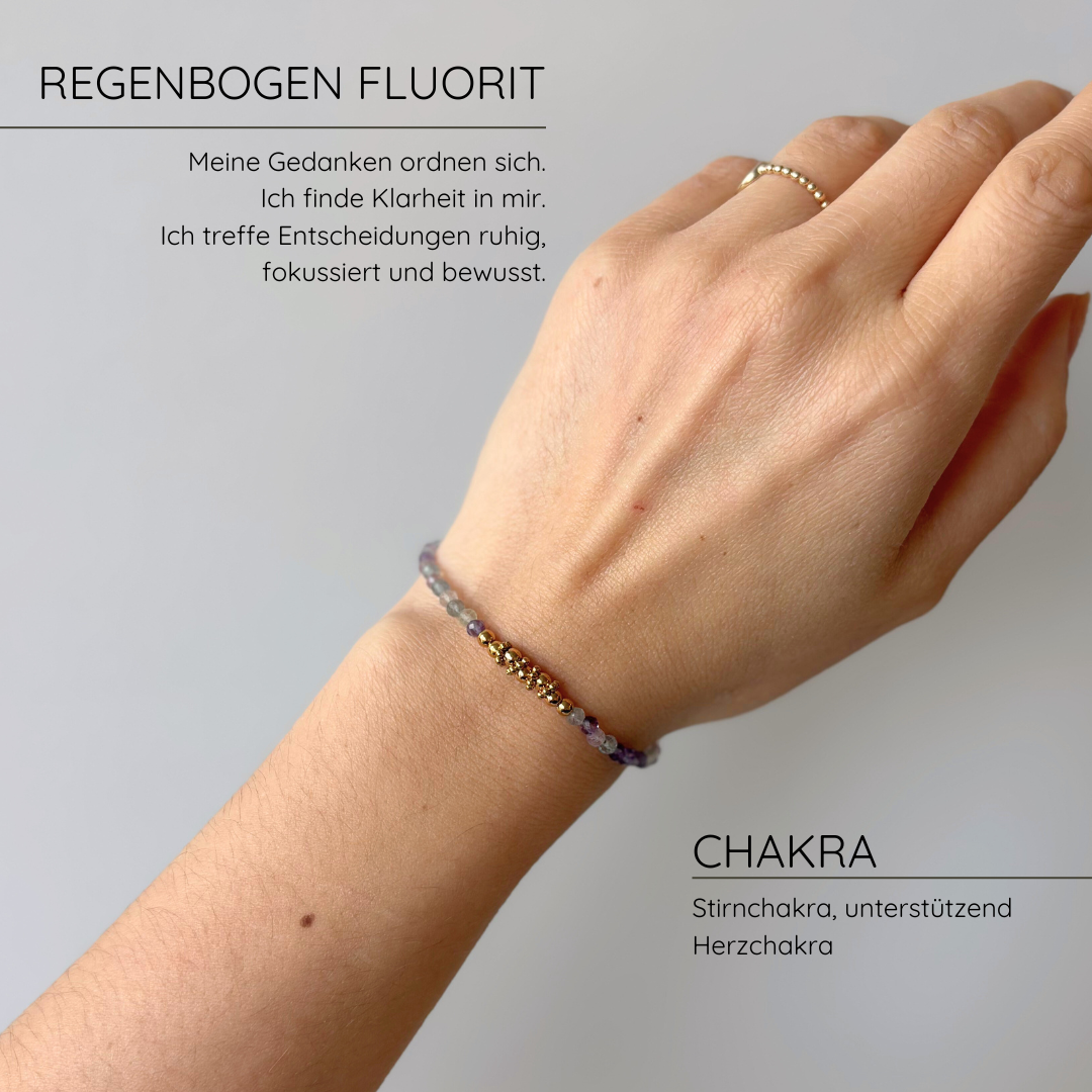 Halo Regenbogenfluorit Armband AA Reinheit