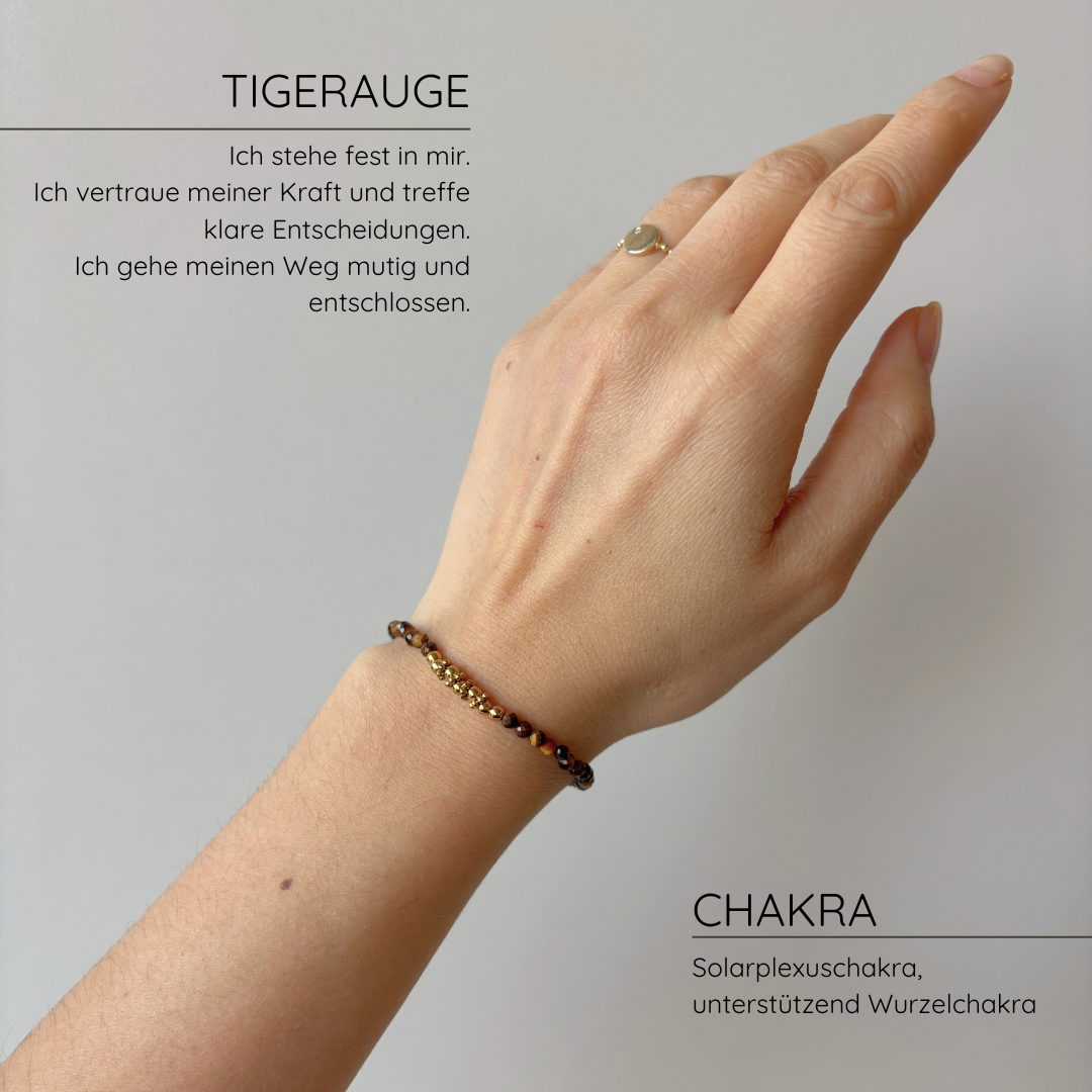 Halo Tigerauge Armband AA Reinheit