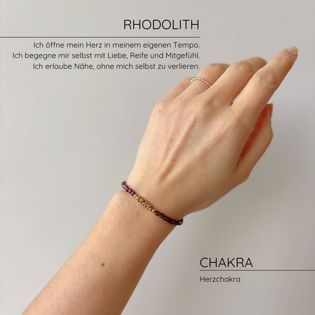 Halo Rhodolith Armband AA Reinheit